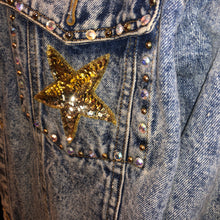 Load image into Gallery viewer, Asleep At The Wheel Oversized Custom Bedazzled Denim Jacket (2XL Tall)
