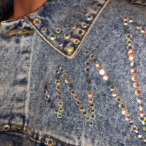 Asleep At The Wheel Oversized Custom Bedazzled Denim Jacket (2XL Tall)