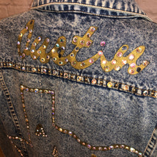 Load image into Gallery viewer, Asleep At The Wheel Oversized Custom Bedazzled Denim Jacket (2XL Tall)
