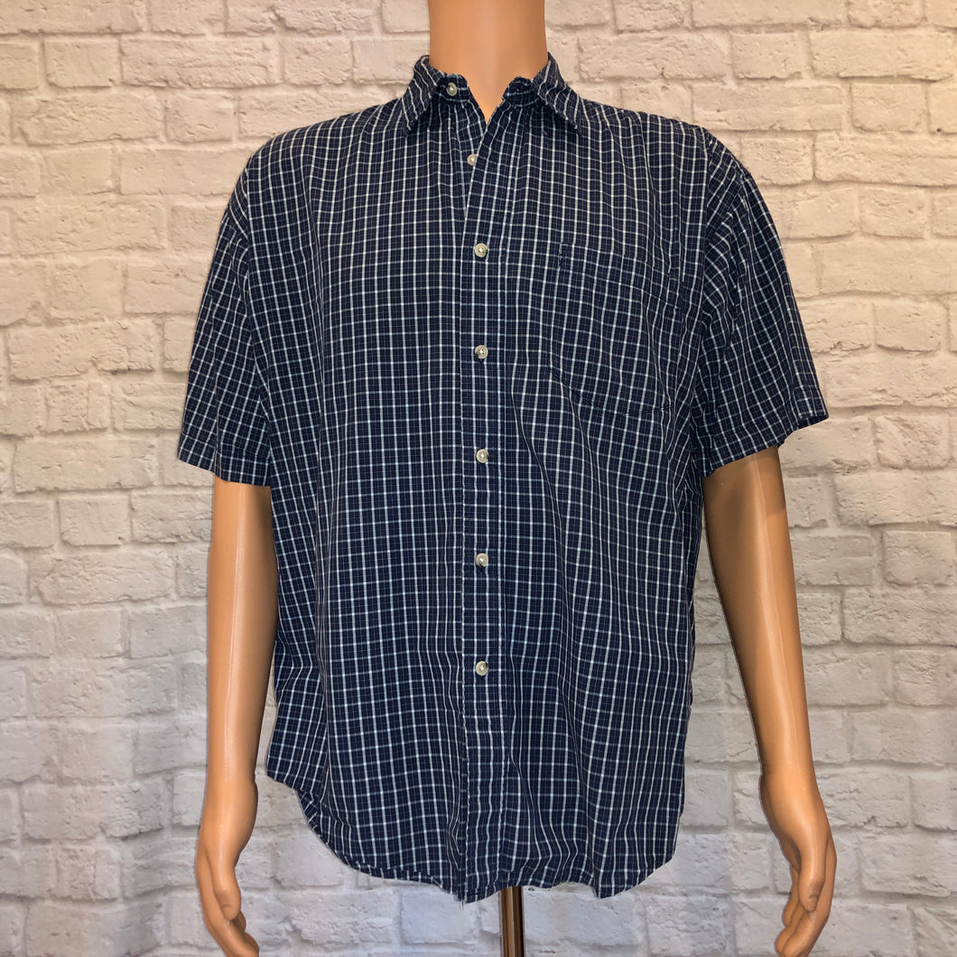 Wrangler Blue Plaid Button Up (L)