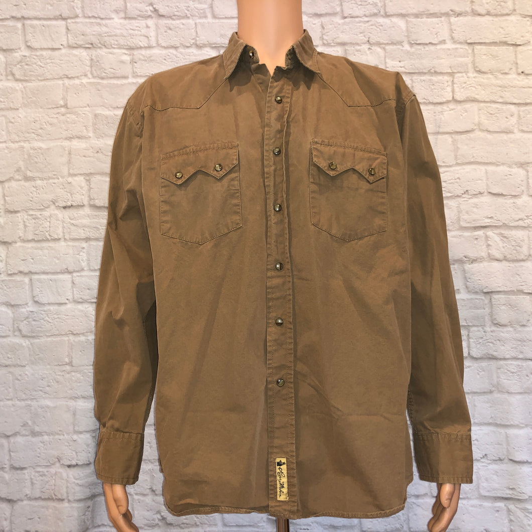 Light Brown Larry Mahan Pearl Snap (XL)