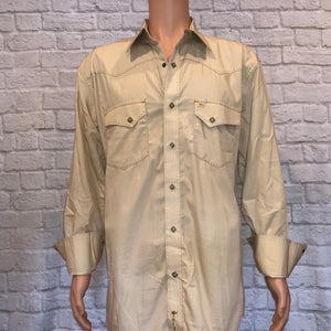 Beige Larry Mahan Pearl Snap (XL)