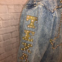 Load image into Gallery viewer, Asleep At The Wheel Oversized Custom Bedazzled Denim Jacket (2XL Tall)
