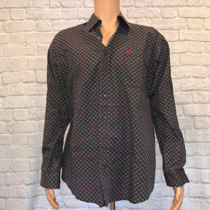 Cinch Red & Gray Patterned Button Up (L)