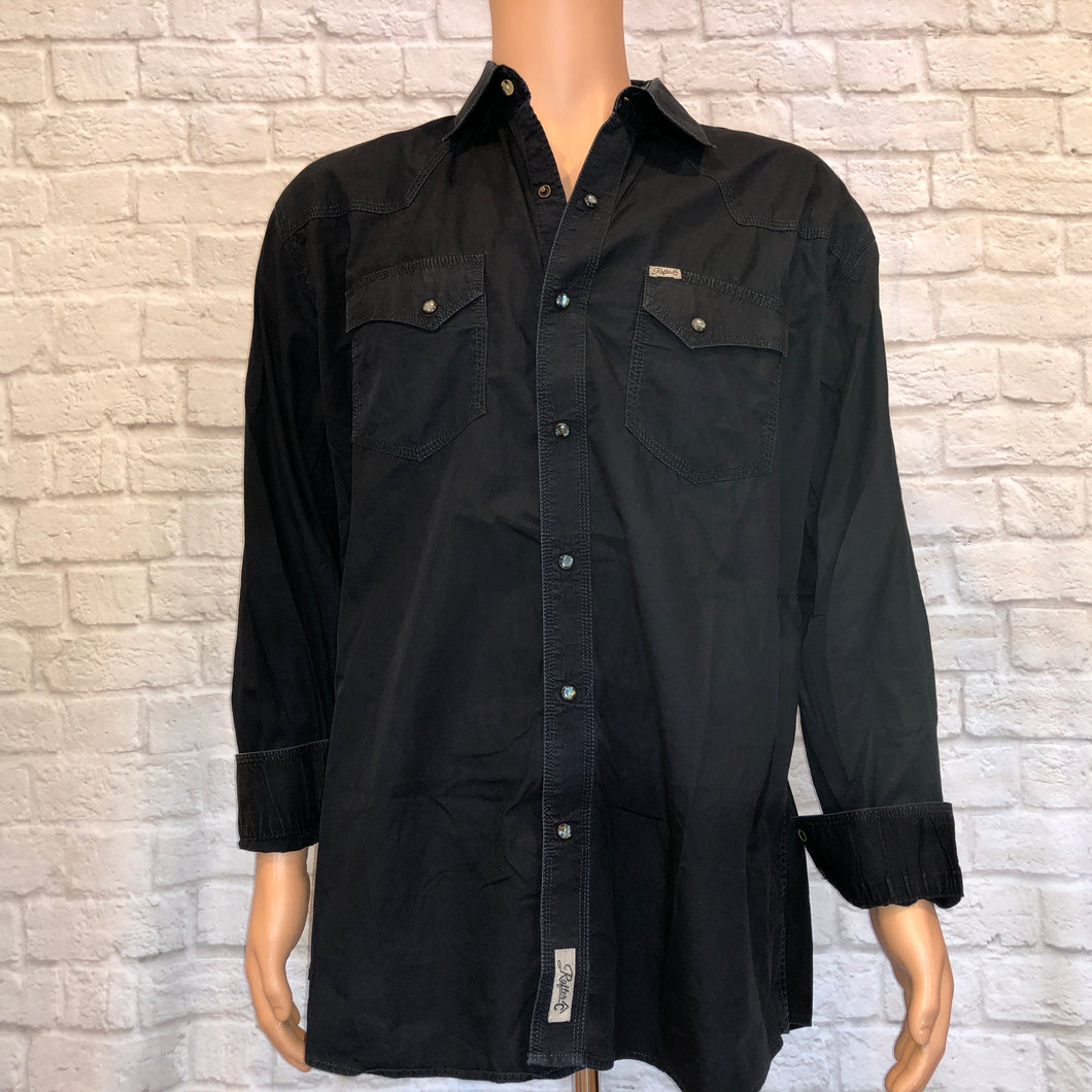 Black Western Pearl Snap (2XL)